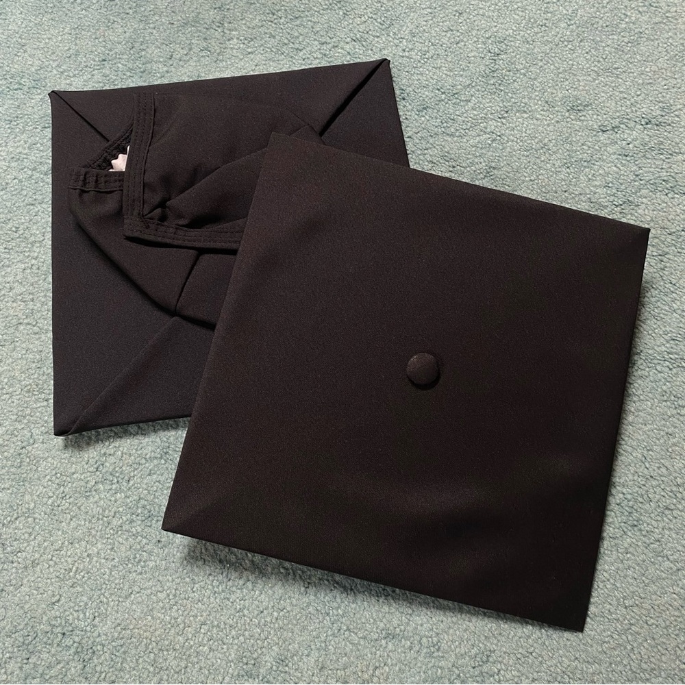 One Size Fits All Standard Black Graduation Cap (One; two are available)